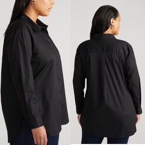 NWT $148 Universal Standard The Artist Poplin Shirt Black Size Medium